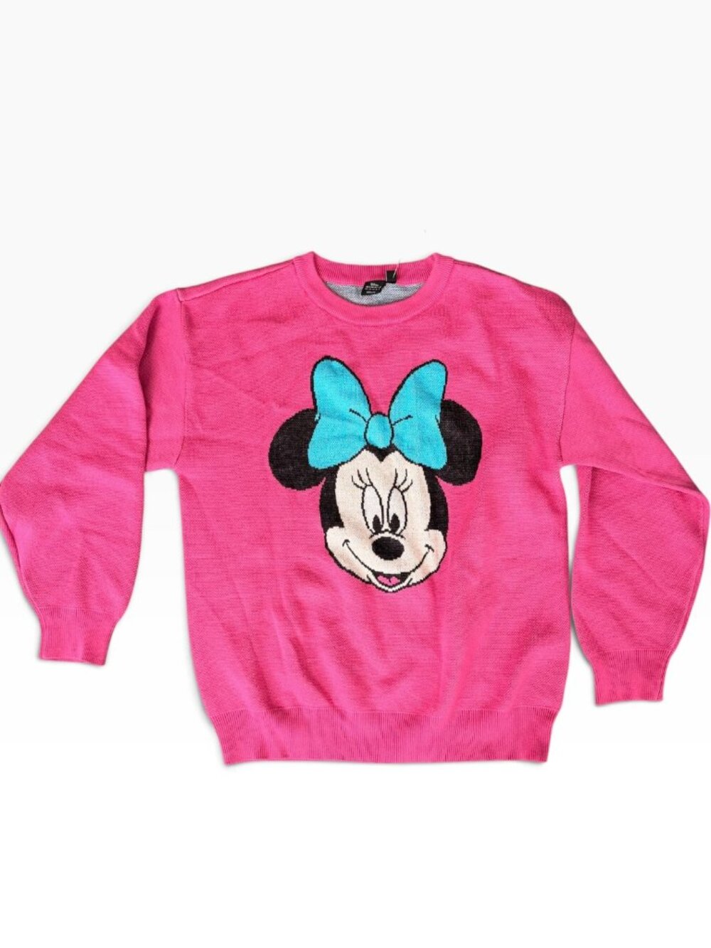 Minnie Mouse Sweater Woman XL Pink Blue NWT